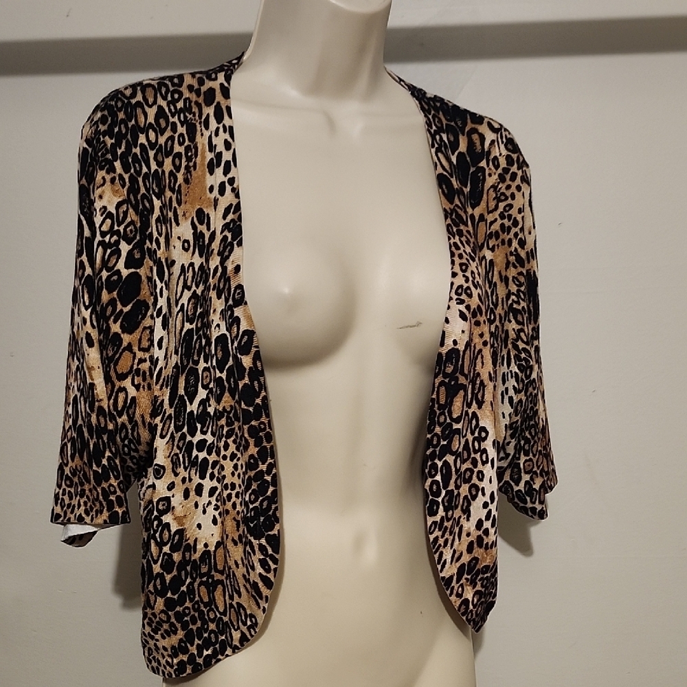 Leopard Print Open Front Cardigan